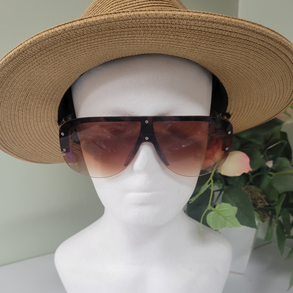 NWT DESIGNER STYLE PREMIUM QUALITY SUNGLASSES 🕶 BROWN TORTOISE W case - Picture 3 of 11